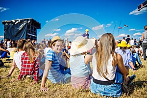Beautiful teens at summer festival