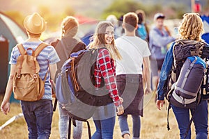 Beautiful teens at summer festival