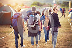 Beautiful teens at summer festival