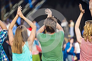 Beautiful teens at summer festival