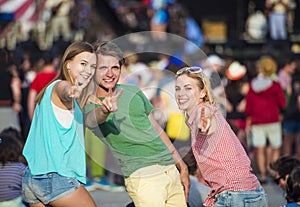 Beautiful teens at summer festival photo