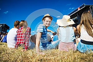 Beautiful teens at summer festival