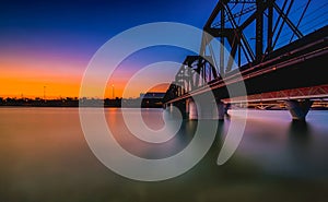 Tempe bridge at dusk. photo