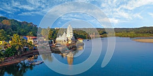 A beautiful temple on the banks of a river in Konkan in Maharashtra