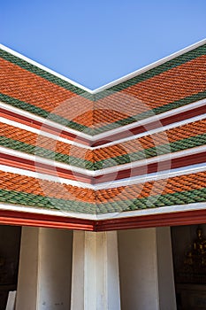 Beautiful temple roof in Bangkok Thailand