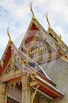The Beautiful Temple of Wat Rat Bophit Monastery at Bangkok of Thailand.