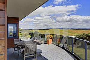 Beautiful terrace of Aurora Lodge. Waipu, NZ