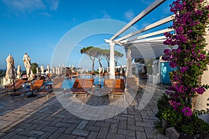 Beautiful terrace with the thermal pool of the Hotel San Montano