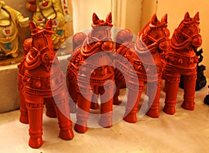 Beautiful terracotta traditional horse sculptures