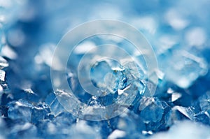 Beautiful texture of Blue crystals. mineral its blurred natural background. Winter Beautiful background. photo