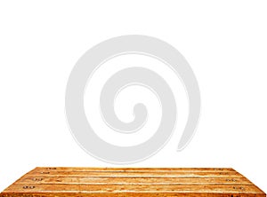 Beautiful texture empty brown wood table top texture on white background.For create product display or design key visual