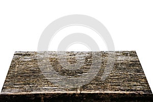 Beautiful texture empty brown wood table top texture on white background.For create product display or design key visual