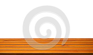 Beautiful texture empty brown wood table top texture on white background.For create product display or design key visual