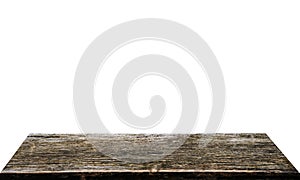 Beautiful texture empty brown wood table top texture on white background.For create product display or design key visual