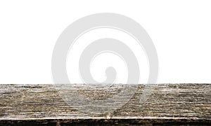 Beautiful texture empty brown wood table top texture on white background.For create product display or design key visual