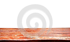 Beautiful texture empty brown wood table top texture on white background.For create product display or design key visual