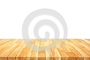 Beautiful texture wood table top texture on white background.clipping path