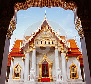 Beautiful Thai Temple Wat Benjamaborphit, temple in Bangkok, Thailand.Generality in Thailand, any kind of art decorated in