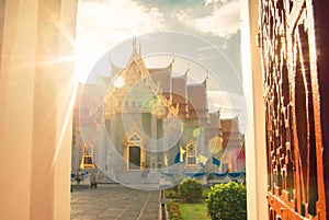 Beautiful Thai Temple Wat Benjamaborphit, temple in Bangkok, Thailand.Generality in Thailand, any kind of art decorated in