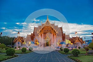 Beautiful Thai Temple Wat Benjamaborphit, temple in Bangkok, Thailand.Generality in Thailand, any kind of art decorated in