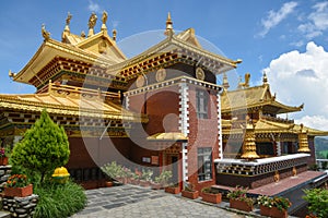 Beautiful Thrangu Tashi Yangtse Monastery in Simalchour Syampati, Nepal