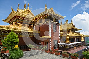 Beautiful Thrangu Tashi Yangtse Monastery in Simalchour Syampati, Nepal photo