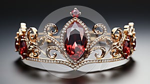 This beautiful tiara is a unique way to wear, inlaid with diamond and morganite, a big morganite of 10 carats, in the style of lig