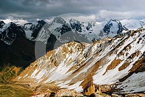 Beautiful Tien shan peaks and mountains near Almaty.