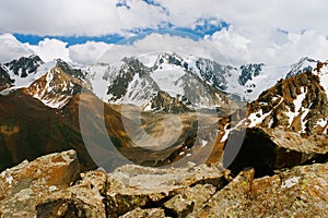 Beautiful Tien shan peaks and mountains near Almaty.