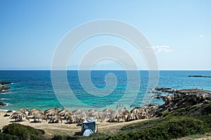 Beautiful Tigania beach on Greek peninsula Sithonia