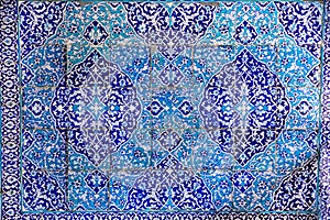 Beautiful tile with oriental blue and turquoise pattern