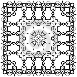 Beautiful tile ornament. Square pattern. Vector illustration.