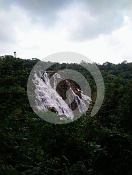 Beautiful Tirathgarh waterfall in monsson.