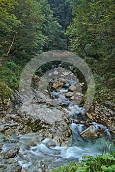 Beautiful Tolmin gorge in slovenian part of Julian Alps