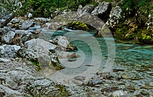 Beautiful Tolmin gorge in slovenian part of Julian Alps