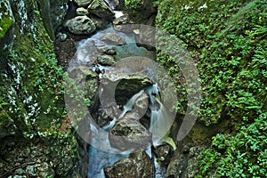 Beautiful Tolmin gorge in slovenian part of Julian Alps