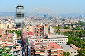 Beautiful top view on Barcelona, Spain