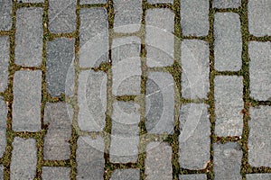 beautiful top view of street paving slabs. Paving texture of from stones materials