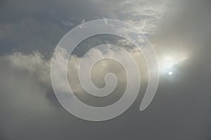 The sun hidden in cloud