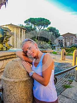 Beautiful girl in Rome photo