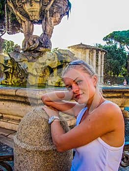 Beautiful girl in Rome photo
