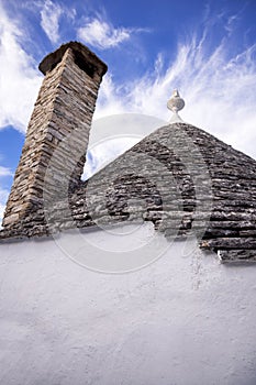 Beautiful town of Alberobello with typical trulli houses built from stone, main touristic district, Apulia region, Southern Italy