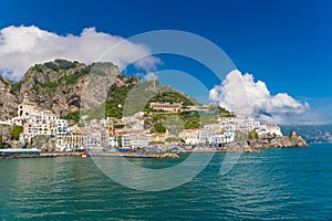 Beautiful town of Amalfi,front view, Amalfi coast, Campania, Italy