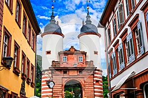 Beautiful towns of Germany - Heidelberg. Gates of Karl Theodor B