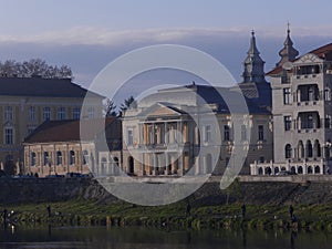 Beautiful townscape on the riverbanks of Timis river