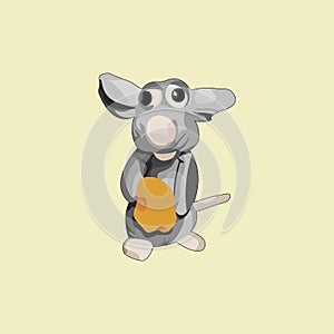 Beautiful toy rat. Vector illustration.