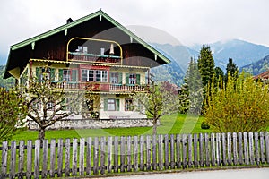 Beautiful traditional bavarian home at Schoenau, Lake Koenigssee, Bavaria Germany