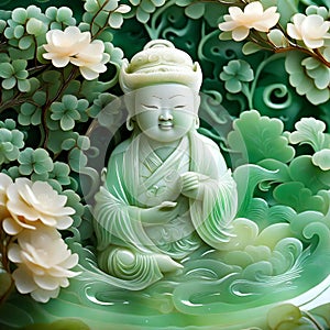 Beautiful traditional Chinese jade carving - ai generated image