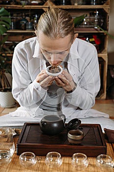 Beautiful traditional chinese tea ceremony Gun Fu Cha