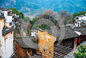 Beautiful Traditional Chinese Villages and sunshine Autumn Customs